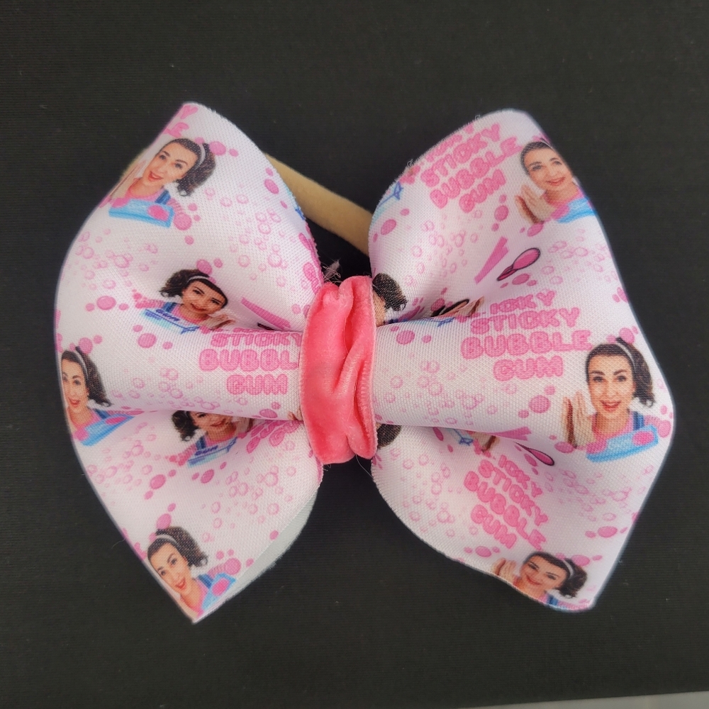 Miss Rachel Icky Sticky Bubblegum Bow